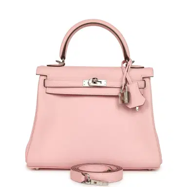 HERMÈS Hermes Kelly Retourne 25 Rose Sakura Swift Palladium Hardware | Thumbnail 1 HERMÈS Hermes Kelly Retourne 25 Rose Sakura Swift Palladium Hardware | Thumbnail 1