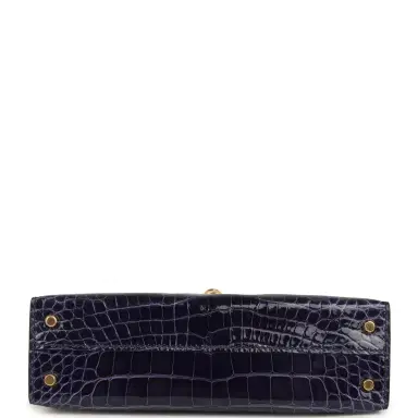 HERMÈS Hermes Kelly Sellier 20 Bleu Encre Shiny Alligator Gold Hardware | Thumbnail 6 HERMÈS Hermes Kelly Sellier 20 Bleu Encre Shiny Alligator Gold Hardware | Thumbnail 6