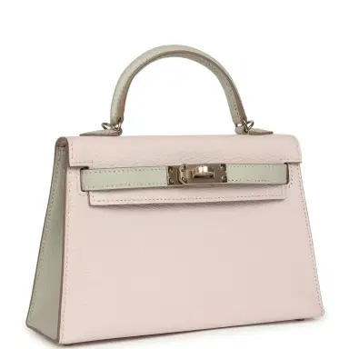 HERMÈS Hermes Special Order (HSS) Kelly Sellier 20 Mauve Pale and Gris Perle Chevre Mysore Permabrass Hardware | Thumbnail 2 HERMÈS Hermes Special Order (HSS) Kelly Sellier 20 Mauve Pale and Gris Perle Chevre Mysore Permabrass Hardware | Thumbnail 2