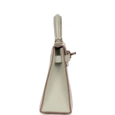 HERMÈS Hermes Special Order (HSS) Kelly Sellier 20 Mauve Pale and Gris Perle Chevre Mysore Permabrass Hardware | Thumbnail 3 HERMÈS Hermes Special Order (HSS) Kelly Sellier 20 Mauve Pale and Gris Perle Chevre Mysore Permabrass Hardware | Thumbnail 3