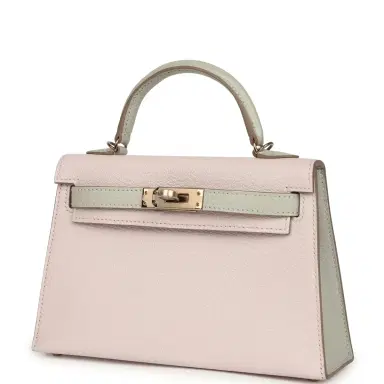 HERMÈS Hermes Special Order (HSS) Kelly Sellier 20 Mauve Pale and Gris Perle Chevre Mysore Permabrass Hardware | Thumbnail 5 HERMÈS Hermes Special Order (HSS) Kelly Sellier 20 Mauve Pale and Gris Perle Chevre Mysore Permabrass Hardware | Thumbnail 5