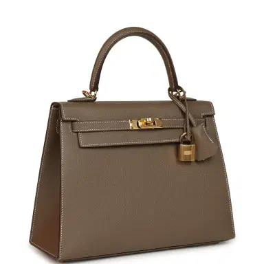 HERMÈS Pre-owned Hermes Kelly Sellier 25 Etoupe Epsom Gold Hardware | Thumbnail 2 HERMÈS Pre-owned Hermes Kelly Sellier 25 Etoupe Epsom Gold Hardware | Thumbnail 2