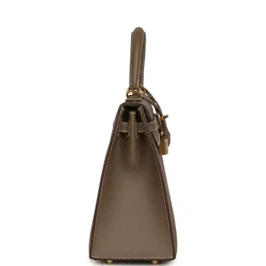 HERMÈS Pre-owned Hermes Kelly Sellier 25 Etoupe Epsom Gold Hardware | Thumbnail 3 HERMÈS Pre-owned Hermes Kelly Sellier 25 Etoupe Epsom Gold Hardware | Thumbnail 3