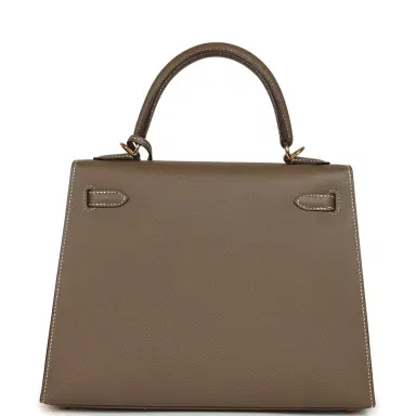 HERMÈS Pre-owned Hermes Kelly Sellier 25 Etoupe Epsom Gold Hardware | Thumbnail 4 HERMÈS Pre-owned Hermes Kelly Sellier 25 Etoupe Epsom Gold Hardware | Thumbnail 4