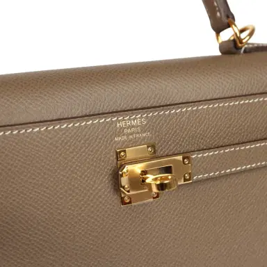 HERMÈS Pre-owned Hermes Kelly Sellier 25 Etoupe Epsom Gold Hardware | Thumbnail 7 HERMÈS Pre-owned Hermes Kelly Sellier 25 Etoupe Epsom Gold Hardware | Thumbnail 7