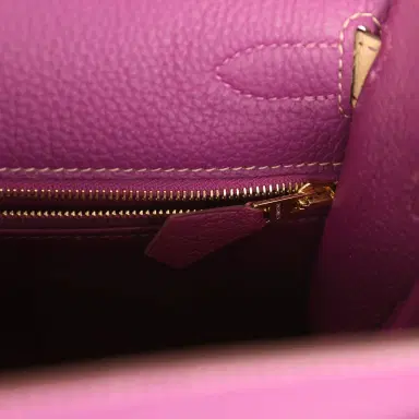 HERMÈS Pre-owned Hermes Special Order (HSS) Kelly Sellier 28 Anemone and Trench Togo Brushed Gold Hardware | Thumbnail 8 HERMÈS Pre-owned Hermes Special Order (HSS) Kelly Sellier 28 Anemone and Trench Togo Brushed Gold Hardware | Thumbnail 8