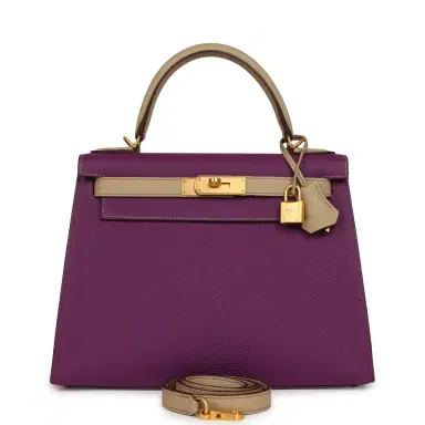 HERMÈS Pre-owned Hermes Special Order (HSS) Kelly Sellier 28 Anemone and Trench Togo Brushed Gold Hardware | Thumbnail 1 HERMÈS Pre-owned Hermes Special Order (HSS) Kelly Sellier 28 Anemone and Trench Togo Brushed Gold Hardware | Thumbnail 1