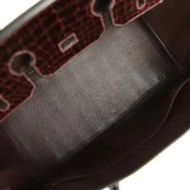HERMÈS Vintage Hermes Birkin 35 Havane Shiny Porosus Crocodile Gold Hardware | Thumbnail 8 HERMÈS Vintage Hermes Birkin 35 Havane Shiny Porosus Crocodile Gold Hardware | Thumbnail 8
