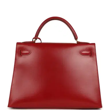 HERMÈS Vintage Hermes Kelly Sellier 32 Rouge Vif Box Gold Hardware | Thumbnail 4 HERMÈS Vintage Hermes Kelly Sellier 32 Rouge Vif Box Gold Hardware | Thumbnail 4