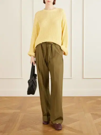 Another Tomorrow Pleated Cotton-poplin Straight-leg Pants | Thumbnail 2 Another Tomorrow Pleated Cotton-poplin Straight-leg Pants | Thumbnail 2