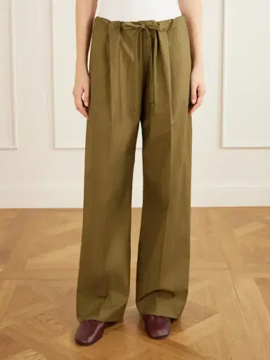 Another Tomorrow Pleated Cotton-poplin Straight-leg Pants | Thumbnail 3 Another Tomorrow Pleated Cotton-poplin Straight-leg Pants | Thumbnail 3