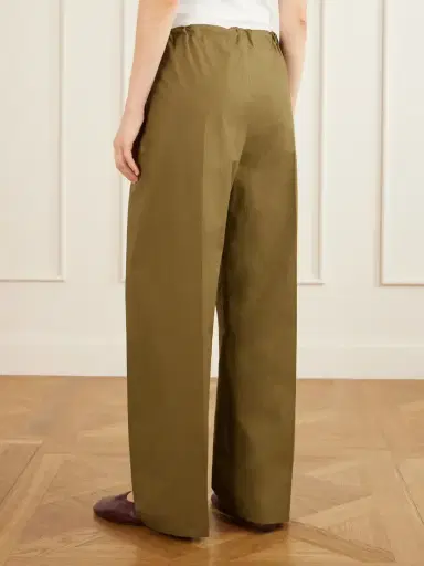 Another Tomorrow Pleated Cotton-poplin Straight-leg Pants | Thumbnail 4 Another Tomorrow Pleated Cotton-poplin Straight-leg Pants | Thumbnail 4