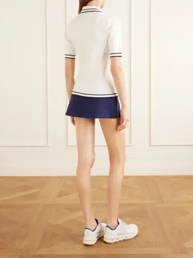 Sporty & Rich Embroidered Cable-knit Polo Shirt | Thumbnail 3 Sporty & Rich Embroidered Cable-knit Polo Shirt | Thumbnail 3