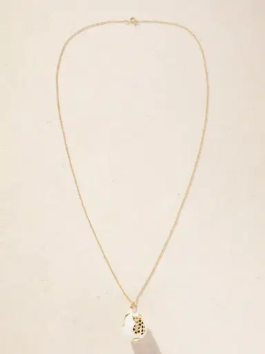 Yvonne Léon Belle De Nuit 9-karat Gold, Diamond, Pearl And Enamel Necklace | Thumbnail 4 Yvonne Léon Belle De Nuit 9-karat Gold, Diamond, Pearl And Enamel Necklace | Thumbnail 4