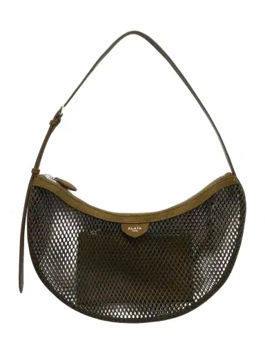 Alaïa Demi Lune Suede-trimmed Mesh Shoulder Bag | Thumbnail 1 Alaïa Demi Lune Suede-trimmed Mesh Shoulder Bag | Thumbnail 1