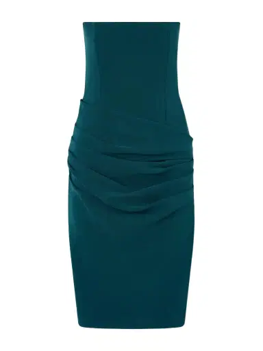 Alex Perry Strapless Draped Crepe Midi Dress | Thumbnail 1 Alex Perry Strapless Draped Crepe Midi Dress | Thumbnail 1