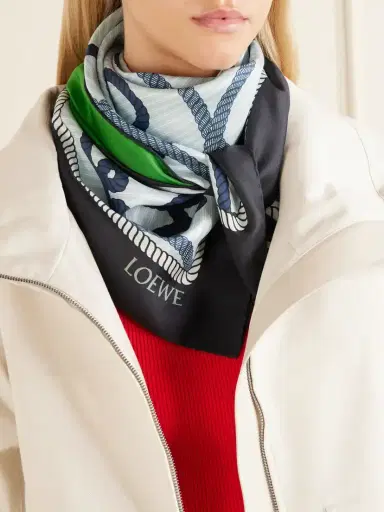 Loewe Printed Silk Scarf | Thumbnail 2 Loewe Printed Silk Scarf | Thumbnail 2