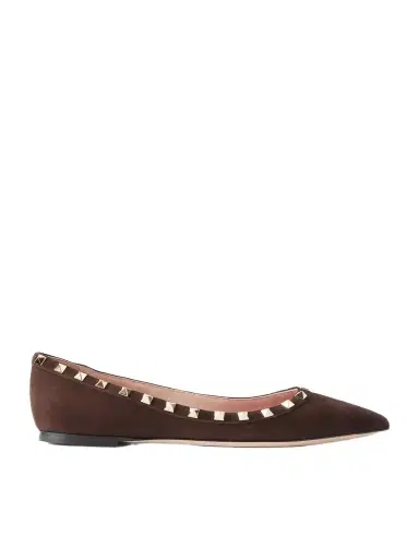 Valentino Garavani Rockstud Suede Ballet Flats | Thumbnail 1 Valentino Garavani Rockstud Suede Ballet Flats | Thumbnail 1