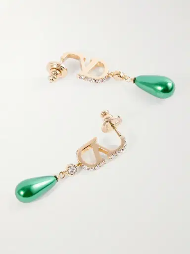 Valentino Garavani Gold-tone Beaded Crystal Earrings | Thumbnail 3 Valentino Garavani Gold-tone Beaded Crystal Earrings | Thumbnail 3