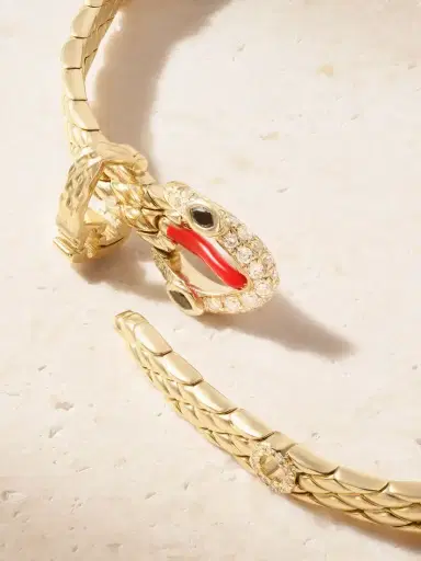 Yvonne Léon Python Mini 9-karat Gold, Diamond And Enamel Bracelet | Thumbnail 3 Yvonne Léon Python Mini 9-karat Gold, Diamond And Enamel Bracelet | Thumbnail 3