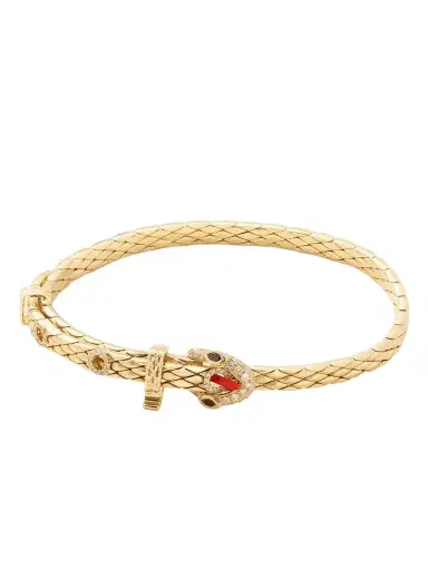 Yvonne Léon Python Mini 9-karat Gold, Diamond And Enamel Bracelet | Thumbnail 1 Yvonne Léon Python Mini 9-karat Gold, Diamond And Enamel Bracelet | Thumbnail 1