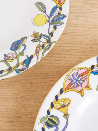 La DoubleJ Set Of Two Gold-plated Painted Porcelain Dinner Plates | Thumbnail 3 La DoubleJ Set Of Two Gold-plated Painted Porcelain Dinner Plates | Thumbnail 3