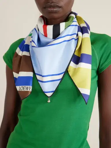 Loewe Striped Silk Scarf | Thumbnail 2 Loewe Striped Silk Scarf | Thumbnail 2