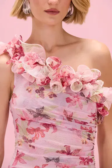PatBo ORCHID BLOOM ONE SHOULDER MINI DRESS | Thumbnail 3 PatBo ORCHID BLOOM ONE SHOULDER MINI DRESS | Thumbnail 3
