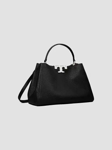 Tory Burch Women's Eleanor Pebbled Leather Satchel - Black | Thumbnail 3 Tory Burch Women's Eleanor Pebbled Leather Satchel - Black | Thumbnail 3