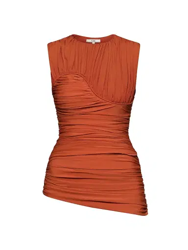 Et Ochs Women's Nylaa Stretch-Jersey Ruched Top - Terracotta - Size 12 | Thumbnail 1 Et Ochs Women's Nylaa Stretch-Jersey Ruched Top - Terracotta - Size 12 | Thumbnail 1