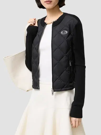 Burberry Women's Quilted Nylon & Wool Knit Jacket - Black - Size XXS | Thumbnail 2 Burberry Women's Quilted Nylon & Wool Knit Jacket - Black - Size XXS | Thumbnail 2