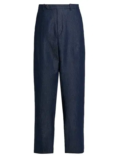 Jil Sander Men's Pleated Chambray Trousers - Magnet - Size 38 | Thumbnail 1 Jil Sander Men's Pleated Chambray Trousers - Magnet - Size 38 | Thumbnail 1