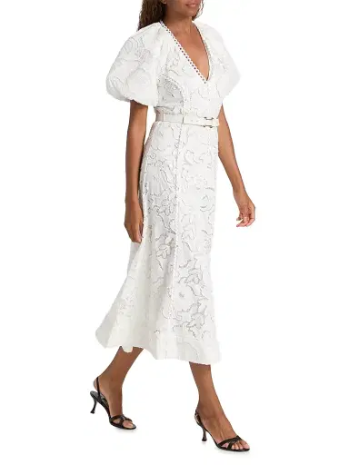 Rebecca Vallance Women's Ginger Embroidered Puff-Sleeve Midi-Dress - | Thumbnail 2 Rebecca Vallance Women's Ginger Embroidered Puff-Sleeve Midi-Dress - | Thumbnail 2