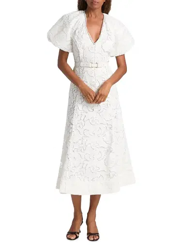 Rebecca Vallance Women's Ginger Embroidered Puff-Sleeve Midi-Dress - | Thumbnail 3 Rebecca Vallance Women's Ginger Embroidered Puff-Sleeve Midi-Dress - | Thumbnail 3