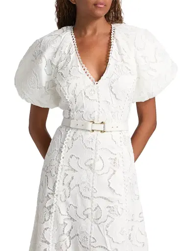 Rebecca Vallance Women's Ginger Embroidered Puff-Sleeve Midi-Dress - | Thumbnail 6 Rebecca Vallance Women's Ginger Embroidered Puff-Sleeve Midi-Dress - | Thumbnail 6