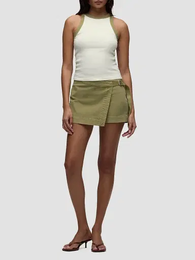 Hudson Jeans Women's Rib-Knit Racer Tank Top - Cannoli Herb | Thumbnail 2 Hudson Jeans Women's Rib-Knit Racer Tank Top - Cannoli Herb | Thumbnail 2