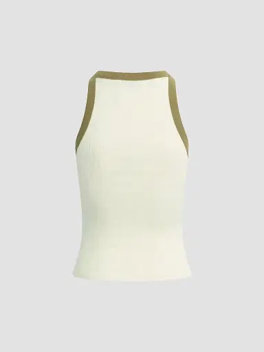 Hudson Jeans Women's Rib-Knit Racer Tank Top - Cannoli Herb | Thumbnail 3 Hudson Jeans Women's Rib-Knit Racer Tank Top - Cannoli Herb | Thumbnail 3