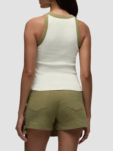 Hudson Jeans Women's Rib-Knit Racer Tank Top - Cannoli Herb | Thumbnail 6 Hudson Jeans Women's Rib-Knit Racer Tank Top - Cannoli Herb | Thumbnail 6