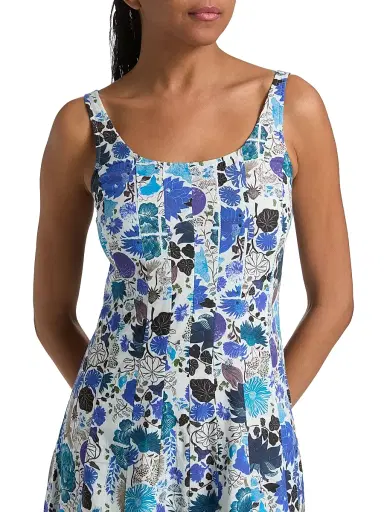 Ro's Garden Women's Camillie Floral Cotton Midi-Dress - Blue Heran - Size XL | Thumbnail 6 Ro's Garden Women's Camillie Floral Cotton Midi-Dress - Blue Heran - Size XL | Thumbnail 6