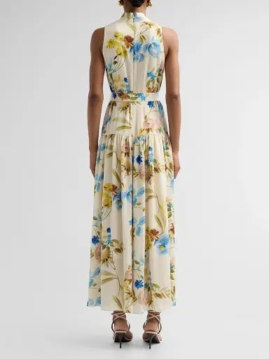 Kobi Halperin Women's Violet Floral Hammered Satin Maxi Dress - Ecru Multi - Size XXL | Thumbnail 3 Kobi Halperin Women's Violet Floral Hammered Satin Maxi Dress - Ecru Multi - Size XXL | Thumbnail 3