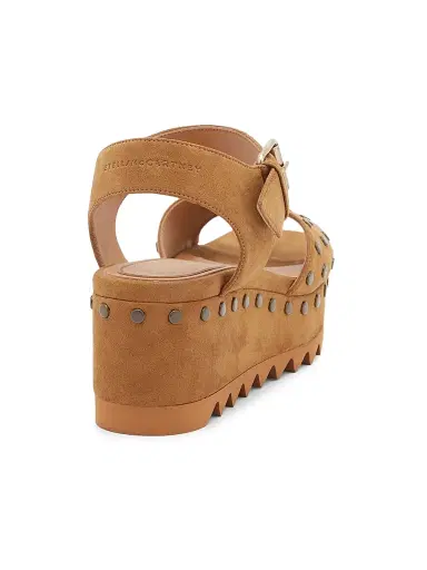 Stella McCartney Women's Elyse Studded Faux-Suede Platform Sandals - Brandy | Thumbnail 3 Stella McCartney Women's Elyse Studded Faux-Suede Platform Sandals - Brandy | Thumbnail 3