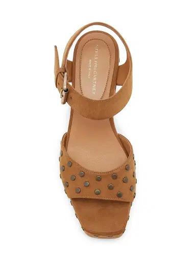 Stella McCartney Women's Elyse Studded Faux-Suede Platform Sandals - Brandy | Thumbnail 4 Stella McCartney Women's Elyse Studded Faux-Suede Platform Sandals - Brandy | Thumbnail 4