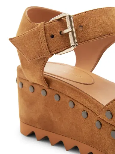 Stella McCartney Women's Elyse Studded Faux-Suede Platform Sandals - Brandy | Thumbnail 6 Stella McCartney Women's Elyse Studded Faux-Suede Platform Sandals - Brandy | Thumbnail 6
