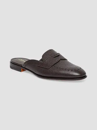 Santoni Women's Marlen Leather Mules - Dark Brown - Size 12 | Thumbnail 4 Santoni Women's Marlen Leather Mules - Dark Brown - Size 12 | Thumbnail 4