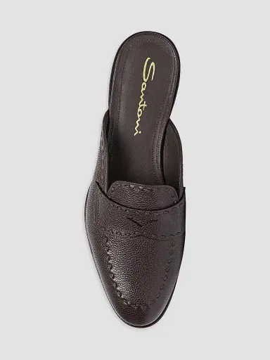 Santoni Women's Marlen Leather Mules - Dark Brown - Size 12 | Thumbnail 5 Santoni Women's Marlen Leather Mules - Dark Brown - Size 12 | Thumbnail 5