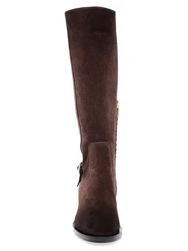 Santoni Women's Suede Buckle Equestrian Boots - Dark Brown - Size 12 | Thumbnail 3 Santoni Women's Suede Buckle Equestrian Boots - Dark Brown - Size 12 | Thumbnail 3