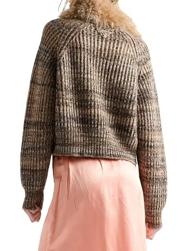 Prada Women's Wool and Cashmere Crew-Neck Sweater - Brown | Thumbnail 3 Prada Women's Wool and Cashmere Crew-Neck Sweater - Brown | Thumbnail 3