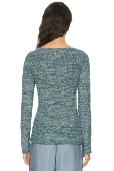 The Elder Statesman Off The Shoulder V-Neck Sweater | Thumbnail 3 The Elder Statesman Off The Shoulder V-Neck Sweater | Thumbnail 3