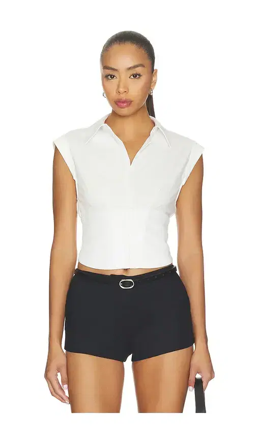 Alice + Olivia Kim Paneled Corset Fitted Top Alice + Olivia Kim Paneled Corset Fitted Top