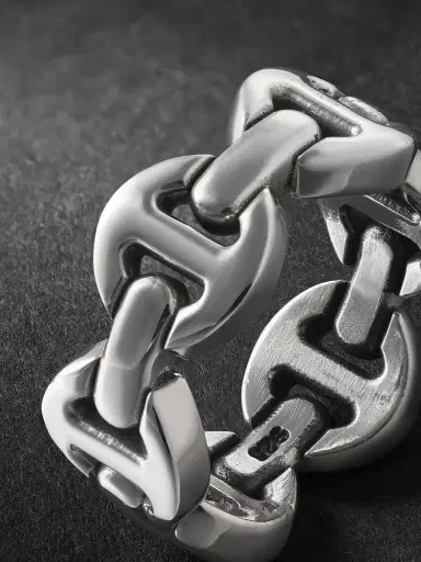 Hoorsenbuhs Tri-Link Sterling Silver Ring - Men | Thumbnail 4 Hoorsenbuhs Tri-Link Sterling Silver Ring - Men | Thumbnail 4